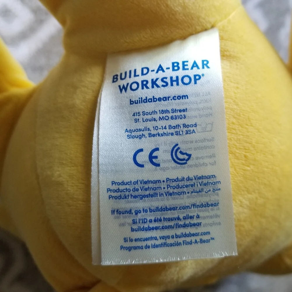 Build A Bear Workshop Plush Yellow Tie-Dye Teddy Bear